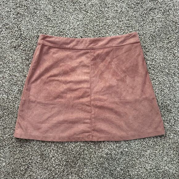 Lulus Shenandoah mauve pink suede mini skirt size M - Picture 2 of 8